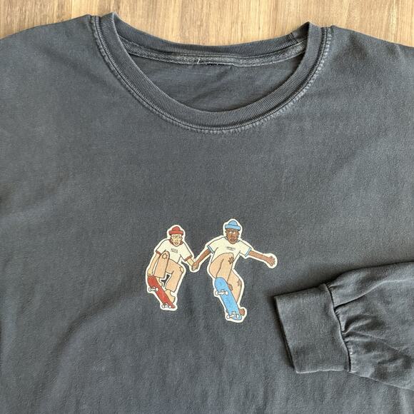Vintage Skate T-Shirt Size XL Long Sleeve Black Recess Lady Boy - Picture 1 of 4